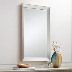 Uttermost Verne Matte Gold Edging 24" X 38" Rectangular Wall Mirror