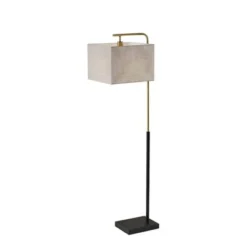 Flora Antique Brass Floor Lamp Black - Adesso