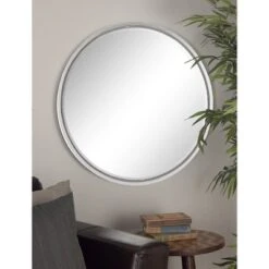 Contemporary Metal Wall Mirror Silver - Olivia & May