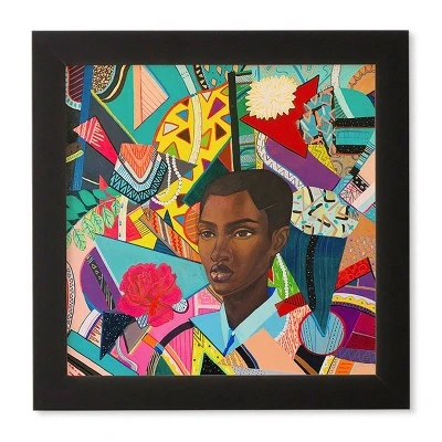 Jennikcole Life In Chaos And Peace Black/Green Framed Wall Canvas - Deny Designs - Image 3