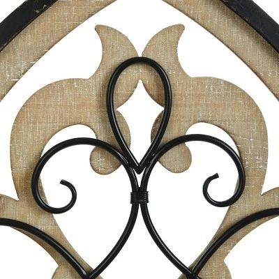 Traditional Wood And Metal Wall Sculpture Brown - StyleCraft - Image 4