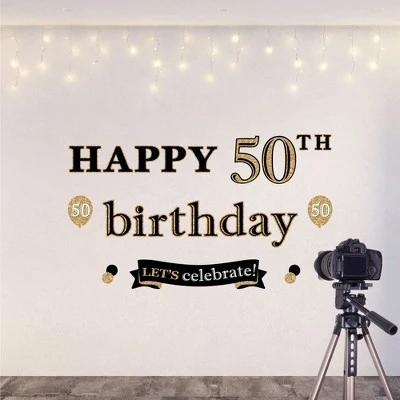 Big Dot Of Happiness Adult 50th Birthday - Gold - Peel And Stick Birthday Party Decoration - Wall Decals Backdrop - Image 4