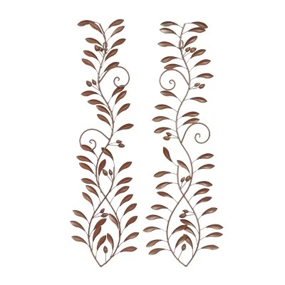 Set Of 2 Metal Leaf Wall Decors Green - Olivia & May - Image 6