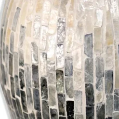 Aasha Capiz Shell Ceramic Table Lamp With Fabric Shade White - StyleCraft