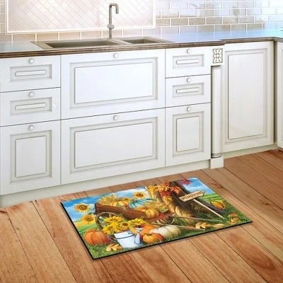 Pumpkin Cart Autumn Doormat Sunflowers Watering Can 30" X 18" Briarwood Lane - Image 3