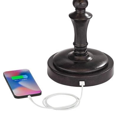 Regency Hill Corey Bronze Swing Arm USB Desk Lamps Set Of 2 With Socket - Image 3