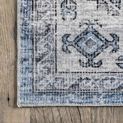 NuLOOM Eva Machine Washable Vintage Faded Medallion Area Rug - Image 4