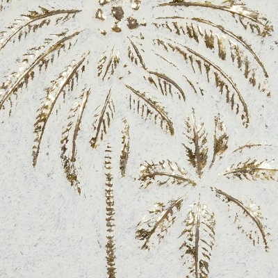 Metal Tree Relief Palm Wall Decor With Gold Detailing Gold - Olivia & May - Image 5