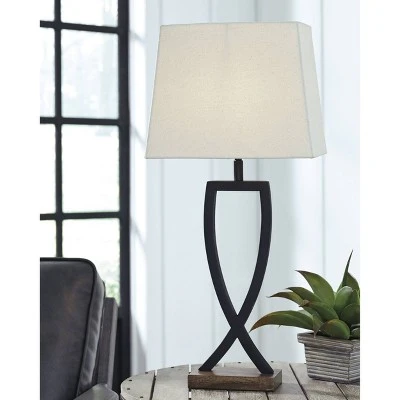 Set Of 2 Makara Metal Table Lamps Black/Brown - Signature Design By Ashley