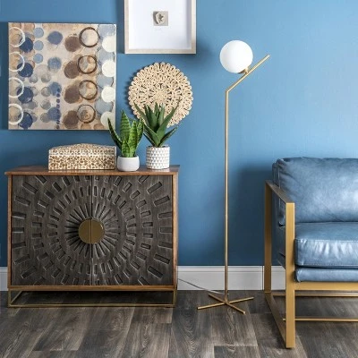 NuLOOM Crete 56" Iron Floor Lamp Lighting - Gold 56" H X 10.25" W X 16.38" D