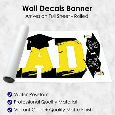 Big Dot Of Happiness Yellow Graduation Party Decor - Vinyl Wall Decals - Grad - Image 4