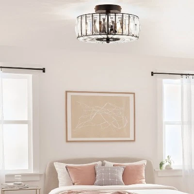 11.5" Crystalline Semi-Flush Mount Pendant Clear - River Of Goods - Image 2