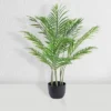 Forever Leaf 30" Artificial Palm Tree In Black Pot, Indoor Artificial Plant For Home Decor