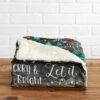 Great Bay Home Velvet Plush Fleece Reversible Warm And Cozy Holiday Throw