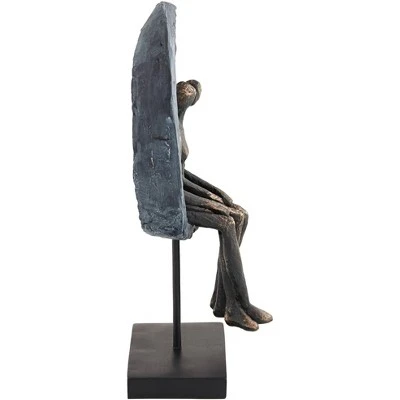 Studio 55D Abstract Couple 12" High Antique Brass Sculpture - Image 4