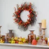 Northlight Leaves And Berries Artificial Fall Harvest Twig Wreath - 24 Inch, Unlit