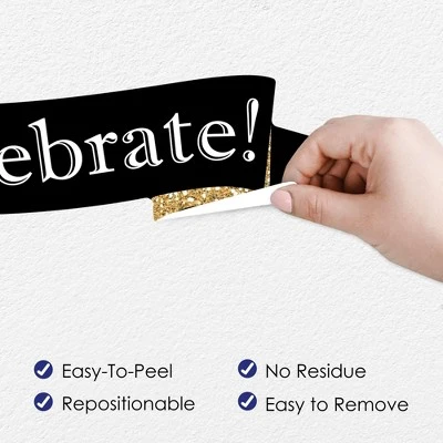 Big Dot Of Happiness Adult 50th Birthday - Gold - Peel And Stick Birthday Party Decoration - Wall Decals Backdrop - Image 2