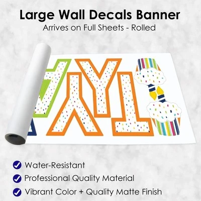 Big Dot Of Happiness Cheerful Happy Birthday - Peel And Stick Colorful Birthday Party Large Banner Wall Decals - Happy Birthday - Image 4