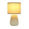 11.02" Mini Modern Ceramic Pastel Accent Bedside Table Desk Lamp With Matching Fabric Shade Tan - Simple Designs