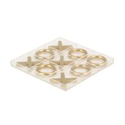 12" Modern Acrylic And Iron Tic Tac Toe Set - Olivia & May