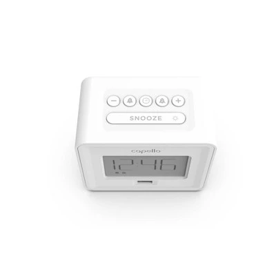 Capello - Dual Alarm Clock With USB Phone Charger - White - Image 2