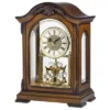 Bulova Clocks B1845 Durant Walnut Wood And Glass Revolving Pendulum Clock, Brown