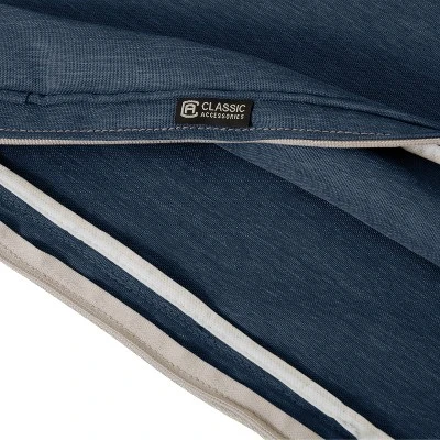 21" X 19" X 5" Montlake Water-Resistant Patio Seat Cushion Slip Cover Heather Indigo Blue - Classic Accessories - Image 5