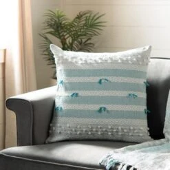 Billi Pillow - Beige/Teal - 20" X 20" - Safavieh