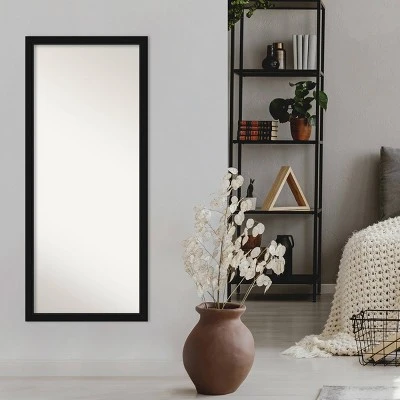 27" X 63" Non-Beveled Avon Black Full Length Floor Leaner Mirror - Amanti Art - Image 4