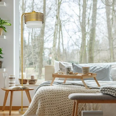 65.25" Ximena Drum Shade Floor Lamp Gold - River Of Goods - Image 4