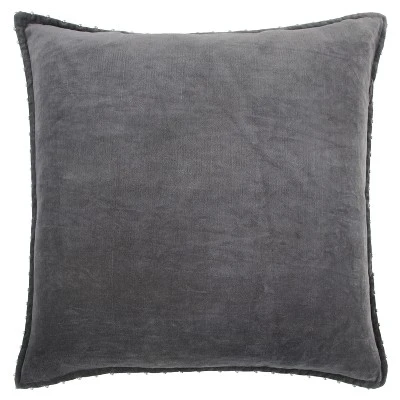 22"x22" Oversize Solid Velvet Pearl With Silver Beads Square Throw Pillow - Rizzy Home - Image 4