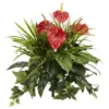 Nearly Natural 24-in Mixed Anthurium Artificial Plant (Set Of 2)