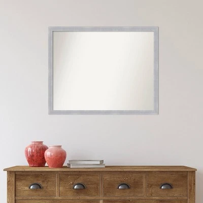 30" X 24" Non-Beveled Grace Brushed Nickel Narrow Wall Mirror - Amanti Art - Image 8