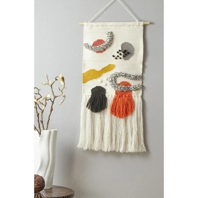 Saro Lifestyle Abstract Woven Wall Hanging, 16"x32", Multi - Image 2