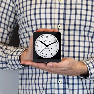 Marathon Analog Classic Sleek & Stylish Desk Alarm Clock With Auto Ambient Night Light - Image 4