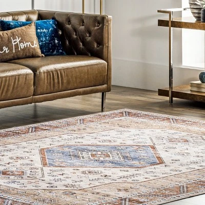 NuLOOM Elowyn Machine Washable Medallion Area Rug - Image 8