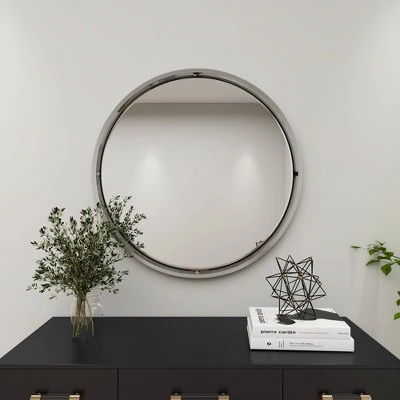 Contemporary Metal Wall Mirror Silver - Olivia & May - Image 7