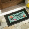 Evergreen Indoor Outdoor Doormat Bundle Set Of 5 - Frame And 4 Welcome Seasonal Inserts Spring Summer Fall And Winter