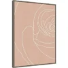 22" X 30" Blush Flowers III By Sarah Leonard Framed Canvas Wall Art Gray Wash - Amanti Art