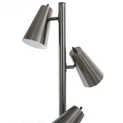 Logan Adjustable Directional Tree Floor Lamp With Nickel Shade Black - StyleCraft