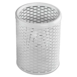 Artistic Urban Collection Punched Metal Pencil Cup 3 1/2 X 4 1/2 White ART20005WH