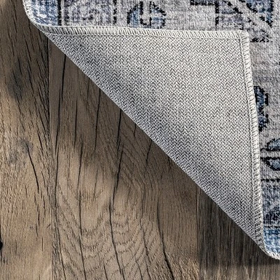 NuLOOM Eva Machine Washable Vintage Faded Medallion Area Rug - Image 6