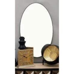 Contemporary Wood Oval Wall Mirror – Olivia & May