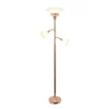 3 Light Floor Lamp With Scalloped Glass Shade Rose Gold - Elegant Designs