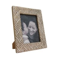 5x7 Inches Brass Wood & Glass Photo Frame - Foreside Home & Garden