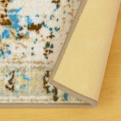 Distressed Medallion Traditional Border Indoor Area Rug Or Runner Rug By Blue Nile Mills - Image 3