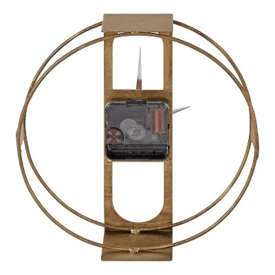 8" X 8" Urgo Numberless Metal Tabletop Clock Gold - Kate & Laurel All Things Decor - Image 4