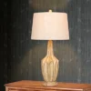 Fluted Genie Bottle Resin Table Lamp Buff Beige - Fangio Lighting