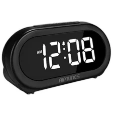 Riptunes Digital Alarm Clock With 5 Alarm Sounds - Black
