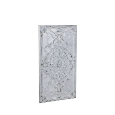 Metal Scroll Wall Decor With Embossed Details White - Olivia & May - Image 5
